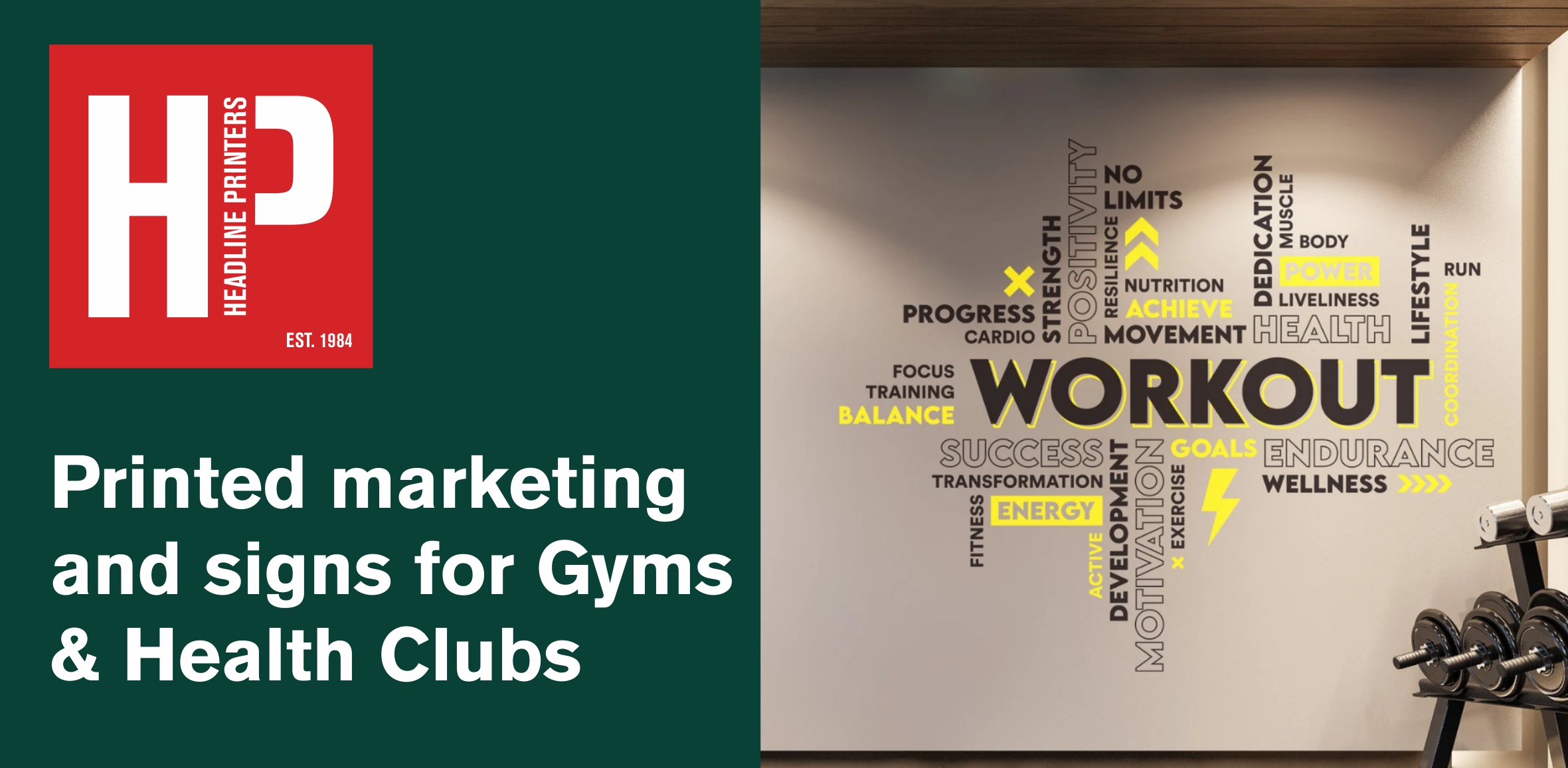 Printed marketing and signs for Gyms and Health Clubs