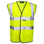 Supertouch Hi Vis Vest - Yellow with Black Binding