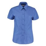 Kustom Kit Women's Oxford Blouse Short Sleeved - Italian Blue