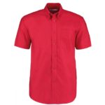 Kustom Kit Workwear Oxford Shirt Short Sleeved - Red