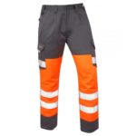 Leo Workwear Bideford Cargo Trouser - Orange and Grey