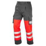 Leo Workwear Bideford Cargo Trouser - Red & Grey