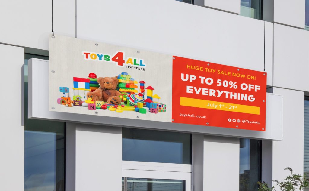Toys and Games Outdoor Banner