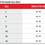 Port West Hi-Vis Hoodie Size Chart