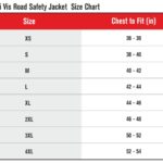 Uneek Hi Vis Road Safety Jacket Size Chart