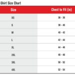 Uneek T-Shirt Size Chart