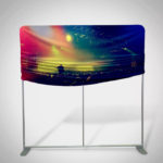 Stretch fabric display stand with frame