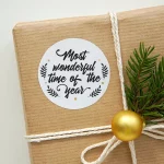 Personalised Christmas labels and stickers (Kiss cut) - Round