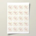 Small Circle Branded labels on a sheet